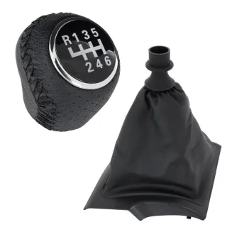 6-Gang Schaltknauf Schaltmanschette Manschette + Rahmen für Schaltknauf in Schwarz für Fiat Ducato 2006- / Citroen Jumper / Peugeot Boxer