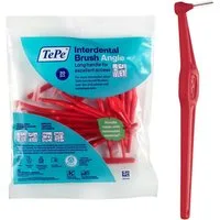 TePe Interdentalbürsten Angle Rot 0,5 mm, ISO-2 20-Pack, Langer, flacher Griff