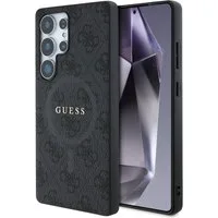 Guess Handyhülle Galaxy S25 Ultra Kunstleder grau MagSafe Logo goldfarben 6,9 Zoll, Kantenschutz