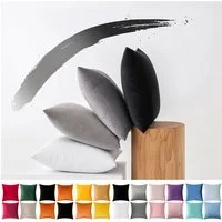 Sunicol Kissenbezug 4er Set SAMT Kissenhülle, 45x45 cm, mit Verstecktem Reißverschluss, Sofakissen Lendenkissen Wurfkissenbezug, für Sofa Schlafzimmer