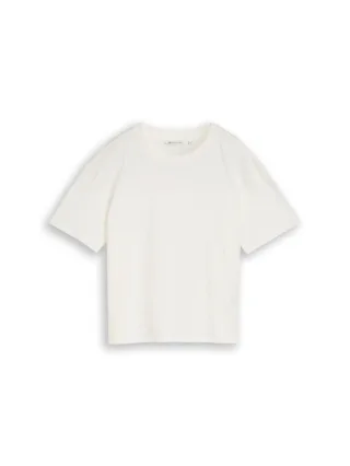 TOM TAILOR Denim - Boxy T-Shirt mit Print weiß - Gr. - L
