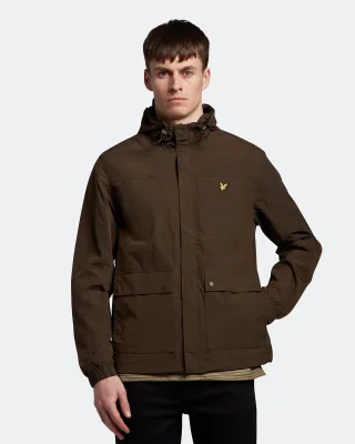 Lyle & Scott Jacke mit Kapuze und Taschen in Olive