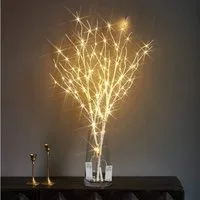 Kunstzweig LED-Leuchtzweig Lichterzweige Batteriebetrieben 50/100LED Lichterkette, Jibenhome, Höhe 70 cm, 70cm Warmweiß, DIY Dekoration für Vase, Zimmer, Weihnachten