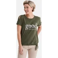 STOOKER WOMEN Kurzarmshirt STCLEA Print T-Shirt Regular Fit T-Shirt Spitzen- Shirt für Damen