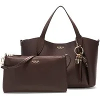 Guess Umhängetasche MELODY 2 IN 1 SATCHEL (Set, Abnehmbarer Schlüsselanhänger und herausnehmbare Innentasche), Damen Handtasche mit abnehmbarem Schlüsselanhänger