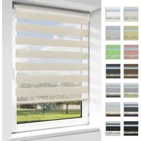 Doppelrollo rollos Ohne Bohren 130cm/150cm, Vkele, freihängend,Blickdicht,Lichtschutz und verspannt, Klemmträger,Klemmfix, rollo für Fesnter und Tür