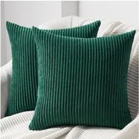 Topfinel Kissenbezug gestreiftes Muster,2er Set Kissenhülle Dekokissen Kissenbezug, Kordsamt 50x50 Sofakissen Couchkissen Zierkissenbezug Dekokissen