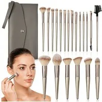 MOPUEA Kosmetikpinsel-Set 21-teiliges Make-up-Pinsel-Set mit PU-Tasche, Weiche synthetische Borsten & hochwertige Verarbeitung