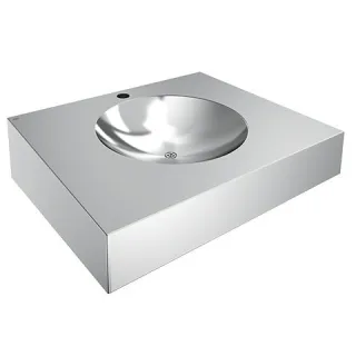 KWC Aquarotter Einzelwaschtisch, ANIMA, Edelstahl, 600x160x500 mm, nit Hahnloch, 2000100023 2000100023