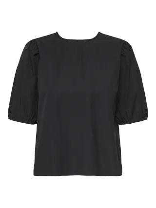 ONLY - ONLJENNA S/S TIE 2-WAY TOP WVN NOOS Black - Gr. - XS