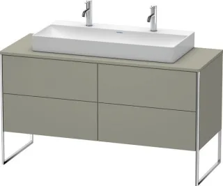 Duravit XSquare Konsolenwaschtischunterbau bodenstehend Stein Grau Seidenmatt 1400x548x778 mm - XS49 XS4925M9292