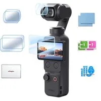Wigento 9H Schutz Glas Schutzfolie für DJI Osmo Pocket 4 / 3 2+2 Pack Zubehör Zubehör Drohne (Kompakt, Leicht, Passgenau, Kratzhemmend, Transparent)