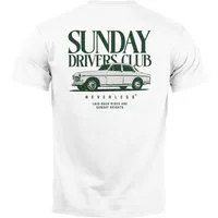 Neverless Print-Shirt Herren T-Shirt Backprint Oldtimer Auto Sunday Driver Club Printshirt mit Print
