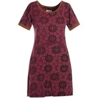 Vishes Jerseykleid Kurzarm Kleid Blumen Tunika Jerseykleid Baumwolle Tunika, Elfen, Hippie, Boho Style