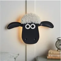Lights4fun LED Wandleuchte Shaun the Sheep™ Wandlampe mit Fernbedienung