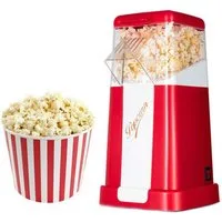 ibettertec Popcornmaschine Popcornmaschine,Popcorn Maker,Popcornmaschine Heissluft, ohne Öl, 3 Minuten Schnell, Zuhause Filme und Weihnachten Partys