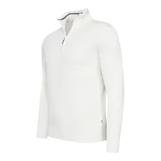 Cappuccino Italia Bergamo Zip Pullover für Herren. Der Pullover besteht aus 50% Baumwolle und 50% Polyester und hat eine normale Passform. Der Pullover hat einen Stehkragen, der je nach Geschmack mit einem Reißverschluss geöffnet oder geschlossen wer