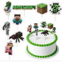 Festivalartikel Papierdekoration Minecraft Topper Set 8 Stk Geburstag Torten Deko Kuchen Junge