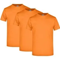 James & Nicholson T-Shirt 3er Pack Komfort-T-Shirt aus strapazierfähigem Single Jersey JN002 (Spar-Set, 3er-Pack) Hochwertiges T-Shirt in sehr großer Farbauswahl
