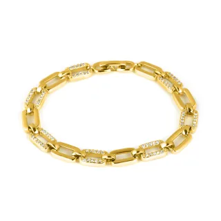Luxenter Armband mit funkelnden Zirkonia-Steinen, 18 Karat Gelbgold-Finish – Asgoth