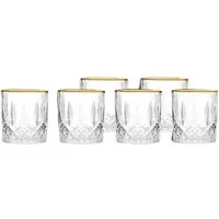 Cheffinger Gläser-Set Trinkgläser Wasser Cocktail Saft Whisky Gläser Set 6tlg 0,34L, Material: Glas
