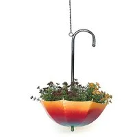 DanDiBo Blumenampel Metall Hängeampel mit Topf Innen Außen Regenschirm 29258