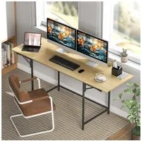 HOMCOM Schreibtisch mit Modern-Design, Metallgestell (Bürotisch, 1-St., Klappbar Computertisch), für Arbeitszimmer Schlafzimmer Home Office, 100,135,170 x 58 x 78 cm