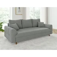 S-Style Möbel 3-Sitzer Sofa Leif mit Holzfüßen im skandinavischen Stil aus Boucle-Stoff, mit Wellenfederung