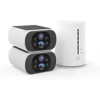 TWUFY Überwachungskamera 4MP Überwachungskamera Aussen Set WLAN Kamera Outdoor Solar (Außenbereich, PIR Bewegungsmelder, kompatibel Alexa,IP65, 2-tlg., Außenbereich, 2-tlg, 2-Wege Audio, Mikrofon, Nachtsicht, WLAN Solar Akku Überwachungssystem 2 Kana