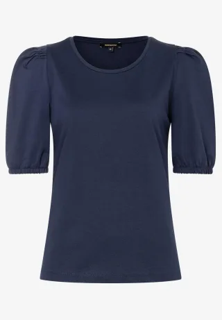 MORE & MORE - T-Shirt mit Detail am Ärmel blau - Gr. - 38