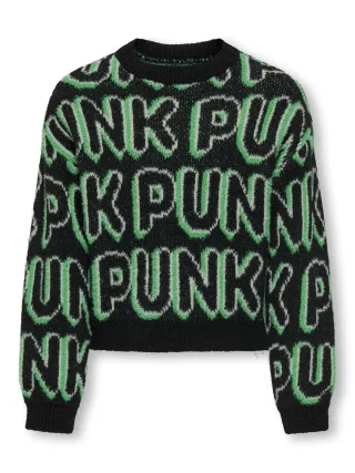 KIDS ONLY - KOGPUNK L/S O-NECK KNT black - Gr. - 164