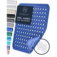 Homerella Duschmatte rutschfest Kinder - 100% BPA frei Inkl. 2 Haken zum Aufhängen 53x53cm, Antirutschmatte Dusche Baby hautintensiv & schimmelresistent, - Duscheinlage maschinenwaschbar