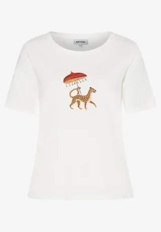 MORE & MORE - T-Shirt mit Frontprint weiß - Gr. - 36