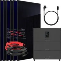 SUNNIVA Balkonkraftwerk 3000W mit 7,68 kWh Speicher MARSTEK Jupiter C + Plus, (BIFAZIAL FULLBLACK komplett Steckdose, PV Solaranlage Komplettset mit Solarspeicher, 6x 500W N-Type Glas Bifacial PV)