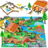 kinderplay Spielwelt Dino-Spielset mit Matte – Lernspaß für Kinder – 72-teilig
