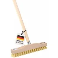 BawiTec Reinigungsbürste Rheinischer Wischer mit Stiel Haushalt Schrubber Stiel Bodenwischer, Innenbereich, Aussenbereich, schmale form