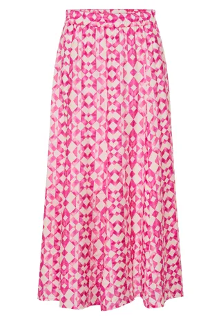 Marc Aurel - Midirock mit pinkem Print pink varied - Gr. - 46