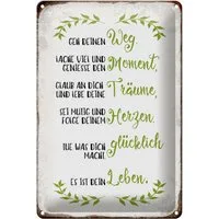 Hebold Metallschild Schild Blech 20x30cm - Made in Germany - Spruch geh deinen Weg lache v