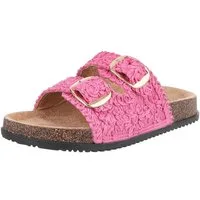 Ital-Design Stylische Damen Sandalen mit Doppelschnalle für den Sommer Pantolette (89852738) Flach Pantoletten in Pink