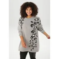 Aniston PLUS Strickpullover mit Animal-Deatils und Perlen