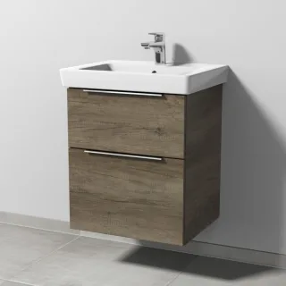 Sanipa 3way Waschtischunterbau zu Villeroy & Boch Subway 2.0 Waschtisch mit 2 Auszügen, Eiche-Nebras UM61137