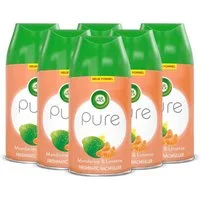 Air Wick Raumduft Freshmatic Max Nachfüller PURE Mandarine & Limette 6 x 250ml (Jahresvorrat, 6-St., Automatisches Duftspray), für 24/7 Raumfrische