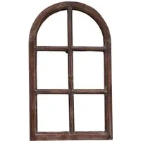 Deko-Impression Wanddekoobjekt Fenster Sprossenfenster Bilderrahmen halbrund Wanddeko Holz braun 70cm (1 St)