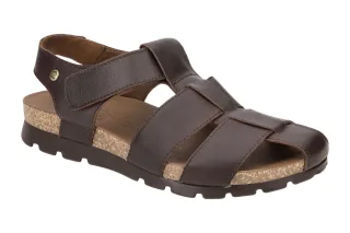 Panama Jack Stanley C1 marron Herren Sandale in dunkelbraun Fettleder mit Kle...