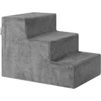 Juskys Haustiertreppe Timmy, waschbarer Plüschbezug, belastbar bis 50 kg