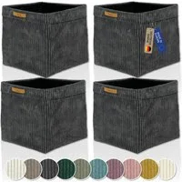 Lycce Regalkorb Kallax Boxen Cord 4er Set grau, Aufbewahrungsbox faltbar 33x33x31cm (4 St)
