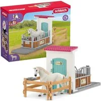 Schleich® Tierfigur Horse Club Pferdebox 42569, handbemaltes Schleich Spielset mit 21 Teilen