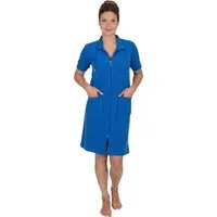 Wewo fashion Damenbademantel 033, Midilänge, Leichtfrottee, Stehkragen, Reißverschluss, Kragen mit Kordel