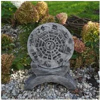 gartendekoparadies.de Gartenfigur Chinesisches Gartenhoroskop Yin und Yang, Steinfigur, H. 47 cm, 13 kg, Frostsicher