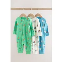 Next Schlafoverall Babyschlafanzüge mit Zweiwege-RV, 3er-Pack (3-tlg)